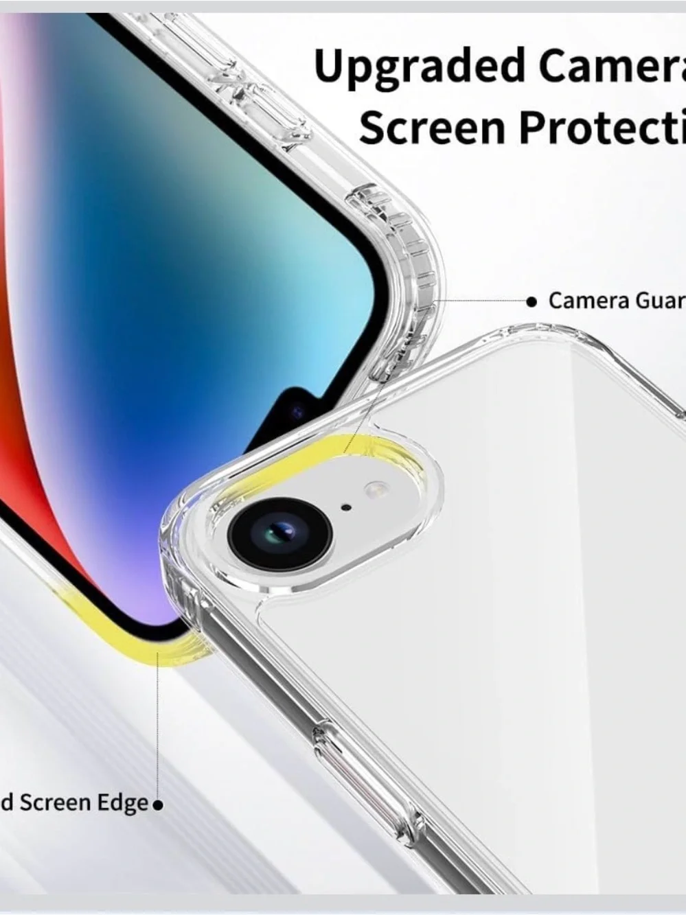 Clear Slim Hybrid Case with Tempered Glass Screen Protector - Transparent IP 16e